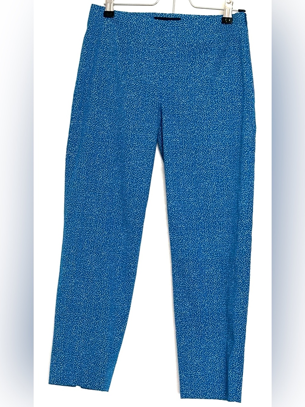 Piazza Sempione Audrey Cropped Ankle Pants Confetti Dot Blue Size 38